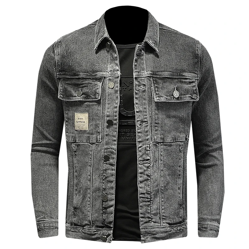 

Male Denim Jacket High quality Casual Slim stretch Lapel Denim Jacket Men's Fashion cowboy Jacket Spring Autumn Denim Jacket Top