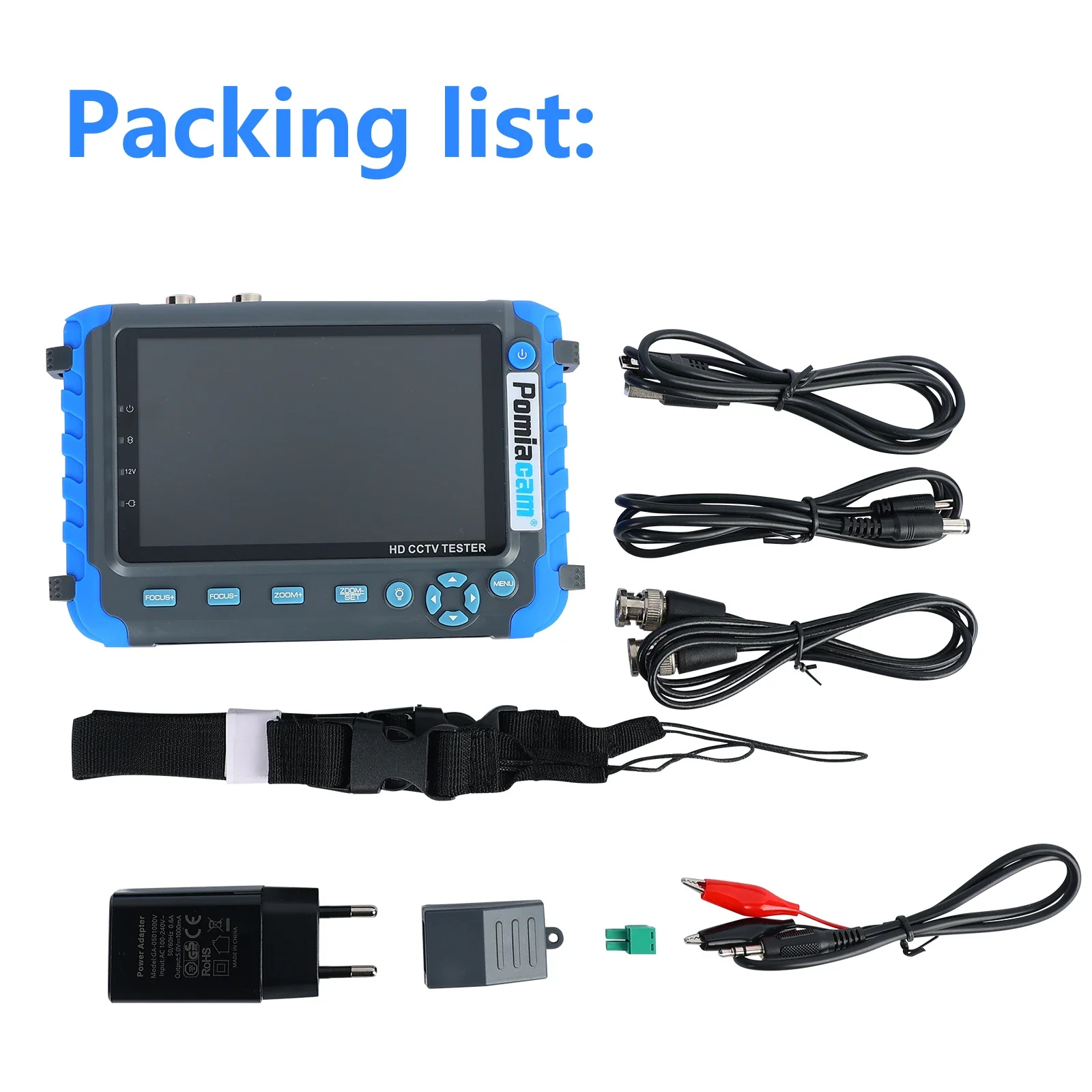 

Тестер камер видеонаблюдения POMIACAM IV8C plus 5 дюймов