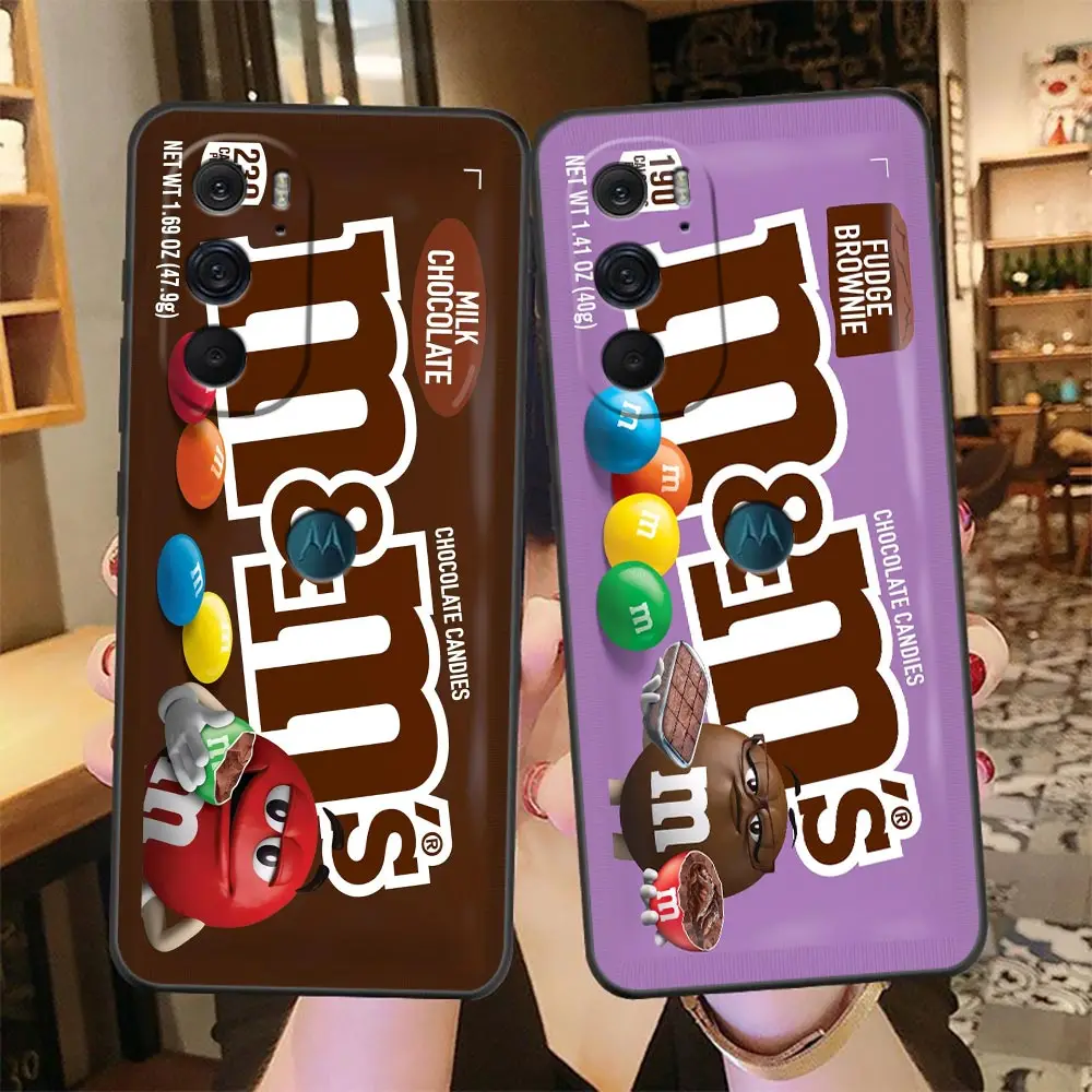 

Funda Case For Moto G30 G31 G50 G51 G60 G71 G8 G9 G22 G200 Edge 20 30 S30 X30 Plus Pro Lite 5G Case M&M's Chocolate Bean Face