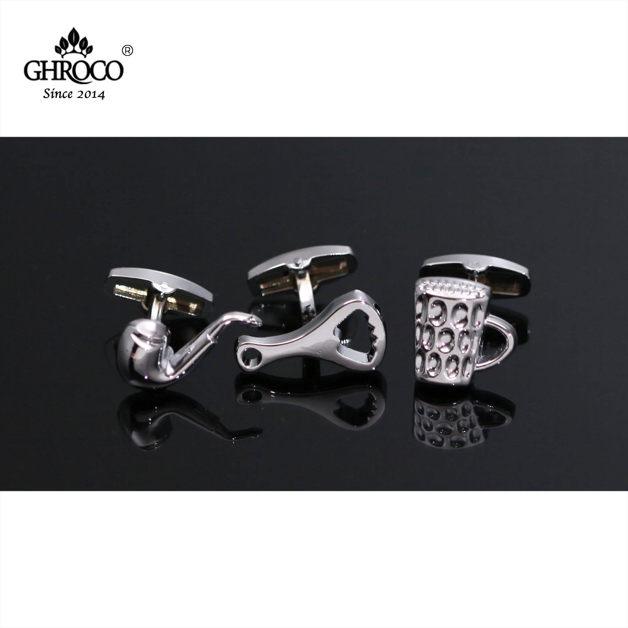 Высококачественная Изысканная запонка GHROCO в форме чашки и открывателя, запонка в форме трубы, модный роскошный подарок для делового мужчины, женщины, жениха, лучшего мужчины