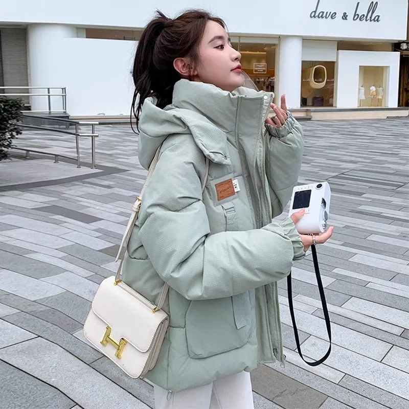 High School Junior Students Down jacket Women 2024 New Winter Cute Girl Korean Sle Loose Thick Casual Cotton-Pa...
