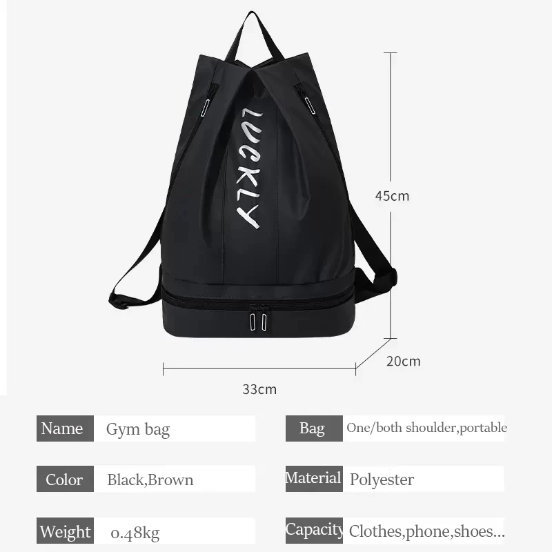 F.DYRAA Outdoor Sports Bag For Women Large Capacity Waterproof Travel Bag With Shoes Compartment Handbag Women Shoulder Backpack