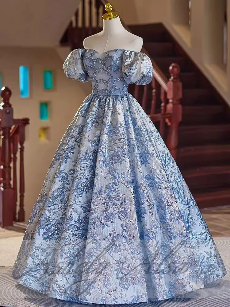 Женское винтажное платье с коротким рукавом пышное длинное для выпускного