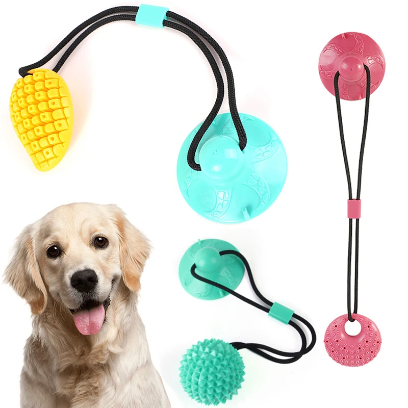 

Dog Toys Interactive Suction Cup Pet Puppy Chew Molar Bite Self Playing Plush Toy Tooth Cleaning Dog Accessories Supplies