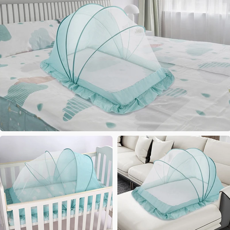 

Portable Foldable Crib Children'S Mosquito Net Tent Children Summer Cradle Bed Crib Sleeping Mosquito Net Sleeping Pad 2023 New