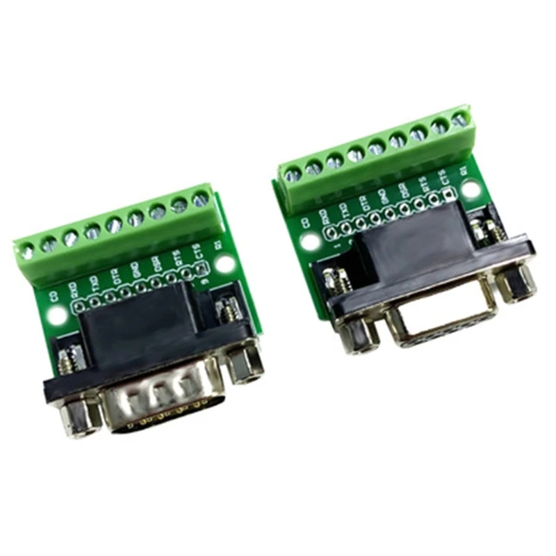 

DB9 Male / Female Connector Adapter Screw Terminal Block 9-Pin 9-Hole RS232 RS485 Excellent Performance Conversion Dropship
