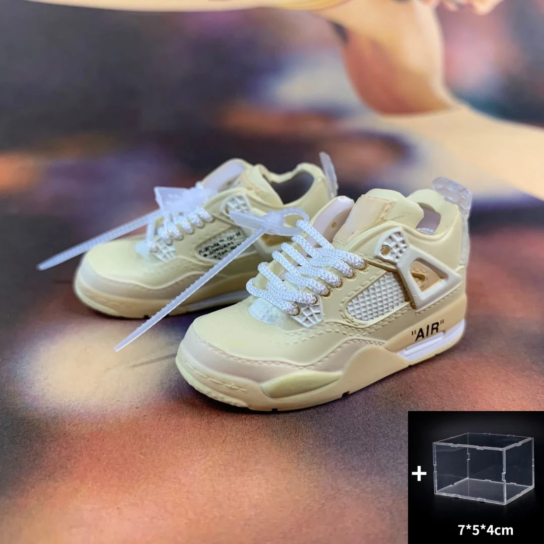 

3D Mini Basketball Shoes Model Collection Toys Miniature Items Toy Handmade with Acrylic Box Kid Friend Birthday Gift