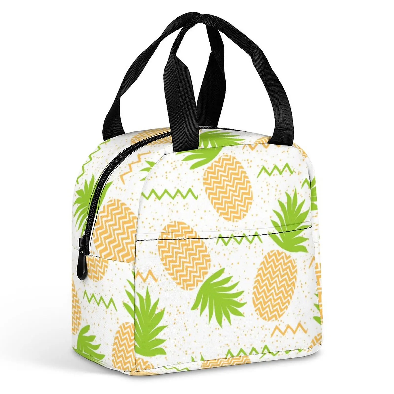 For Women Cute Pineapple Print Portable Meal Bag Picnic Travel Breakfast Box Office Work School