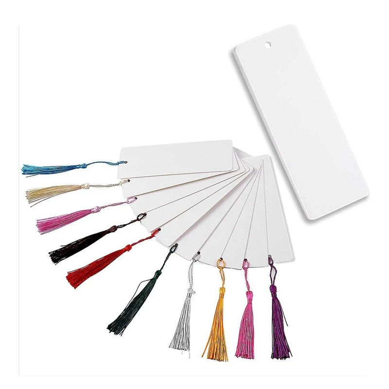 

NEW-48 Pcs Paper Bookmarks Blank Cardstock Book Marks With Colorful Tassels For DIY Gifts Tags Make Your Own Bookmark
