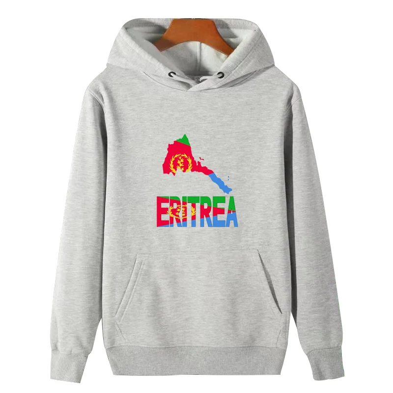 Eritrea map Eritrean flag Africa Harajuku graphic Hooded sweatshirts cotton fleece hoodie thick sweater hoodie Men's sportswear