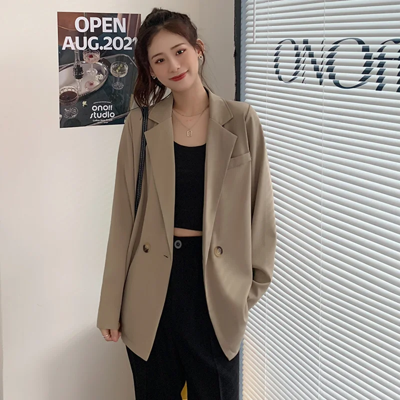 

Женский пиджак, Модный повседневный офисный пиджак с длинным рукавом, классический шикарный элегантный пиджак в стиле High Street, элегантная верхняя одежда