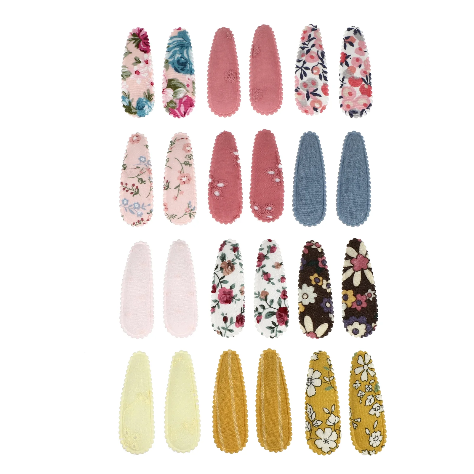 

Зажимы для волос из ткани 24 шт., декоративные заколки для волос, шпильки для волос для девочек, аксессуары для волос