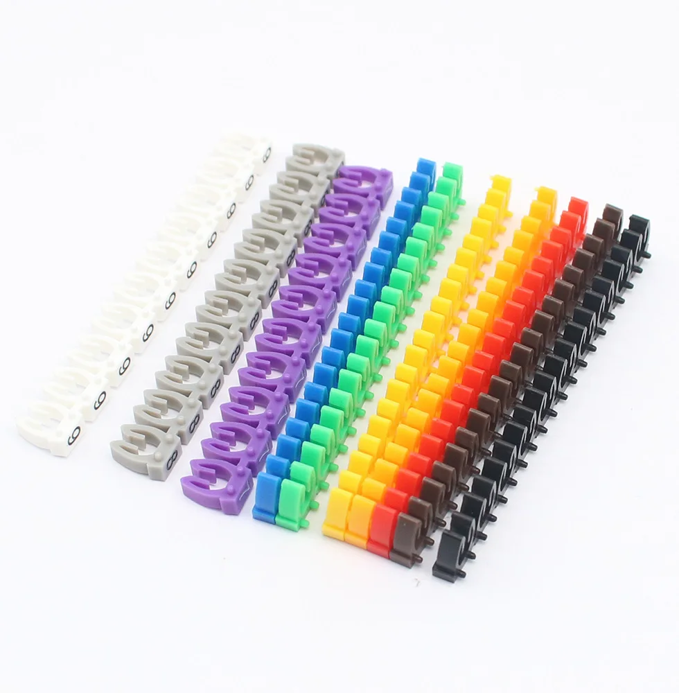 100 шт Φ 4 мм Цветные арабские цифры M Тип CAT 6 зажим M-2 0 до 9 маркер для кабеля