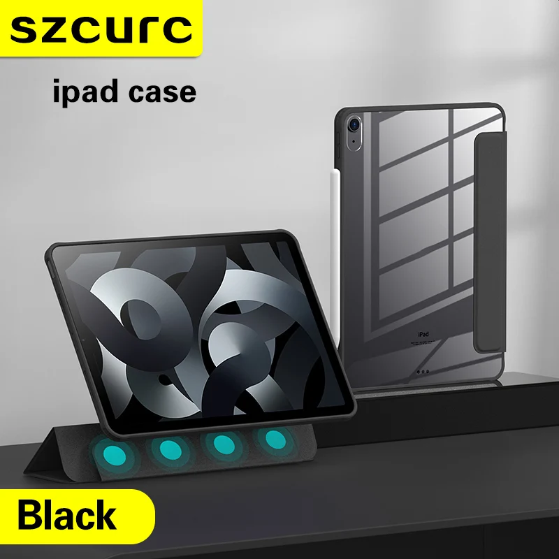 

ipad2021 protective case three fold 2020pro11 inch new Apple tablet mini6 silicone soft magnetic suction bendproof Air4