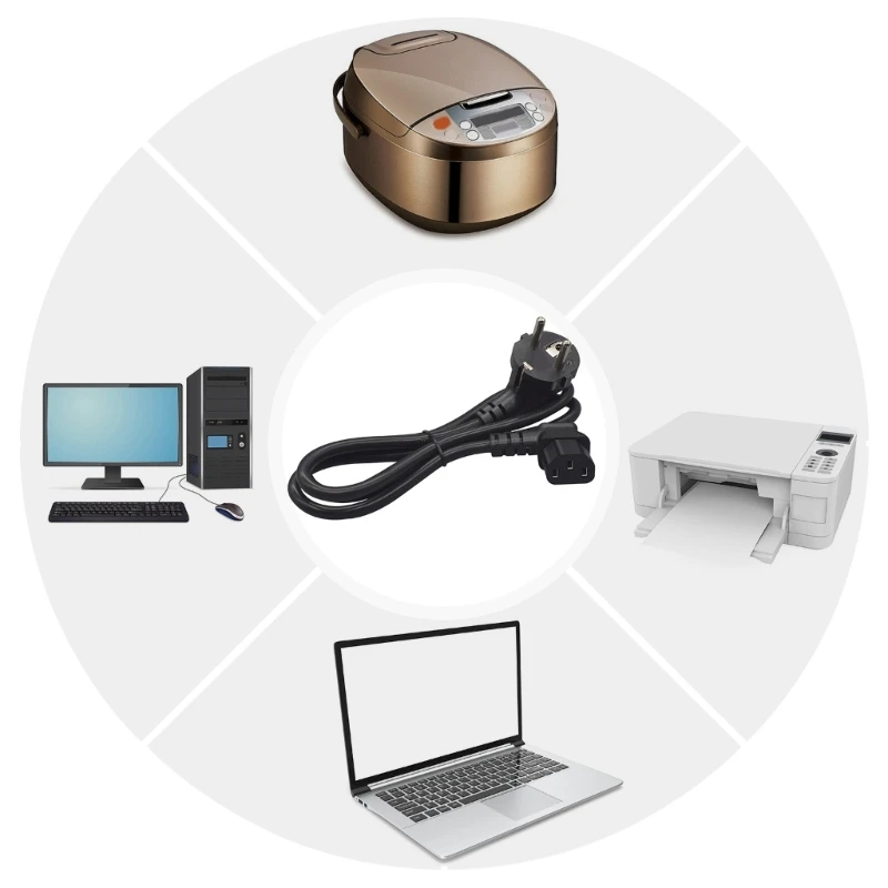 J6PA ПВХ-изоляция EU4 8 мм с кабелем адаптера питания IEC320C13 длина правого изгиба 1 м