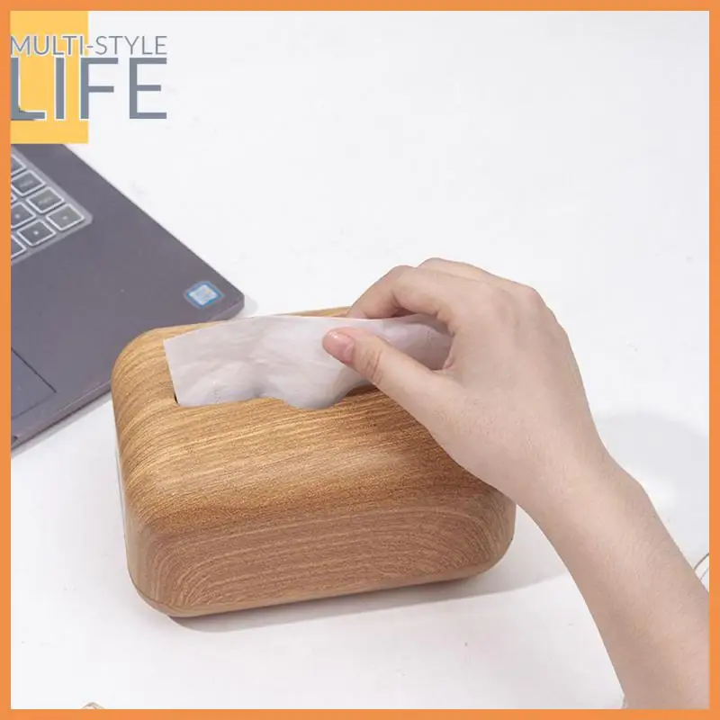 

Desktop Decoration Household Paper Towel Storage Box Solid Wood Walnut Tissue Holder For Home Office Tissue Boxes Simple Stylish