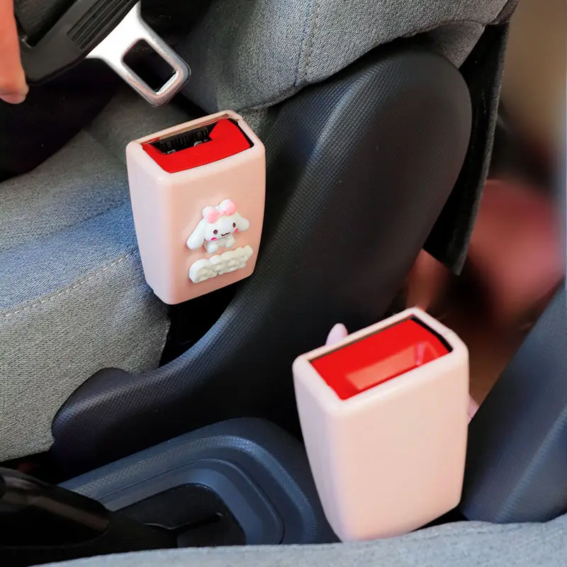 

Sanriod Anime Cinnamoroll Cartoon Auto Safety Belt Buckle Holder Kawaii Protective Cover Auto Car Accessories Birthday Gifts Toy