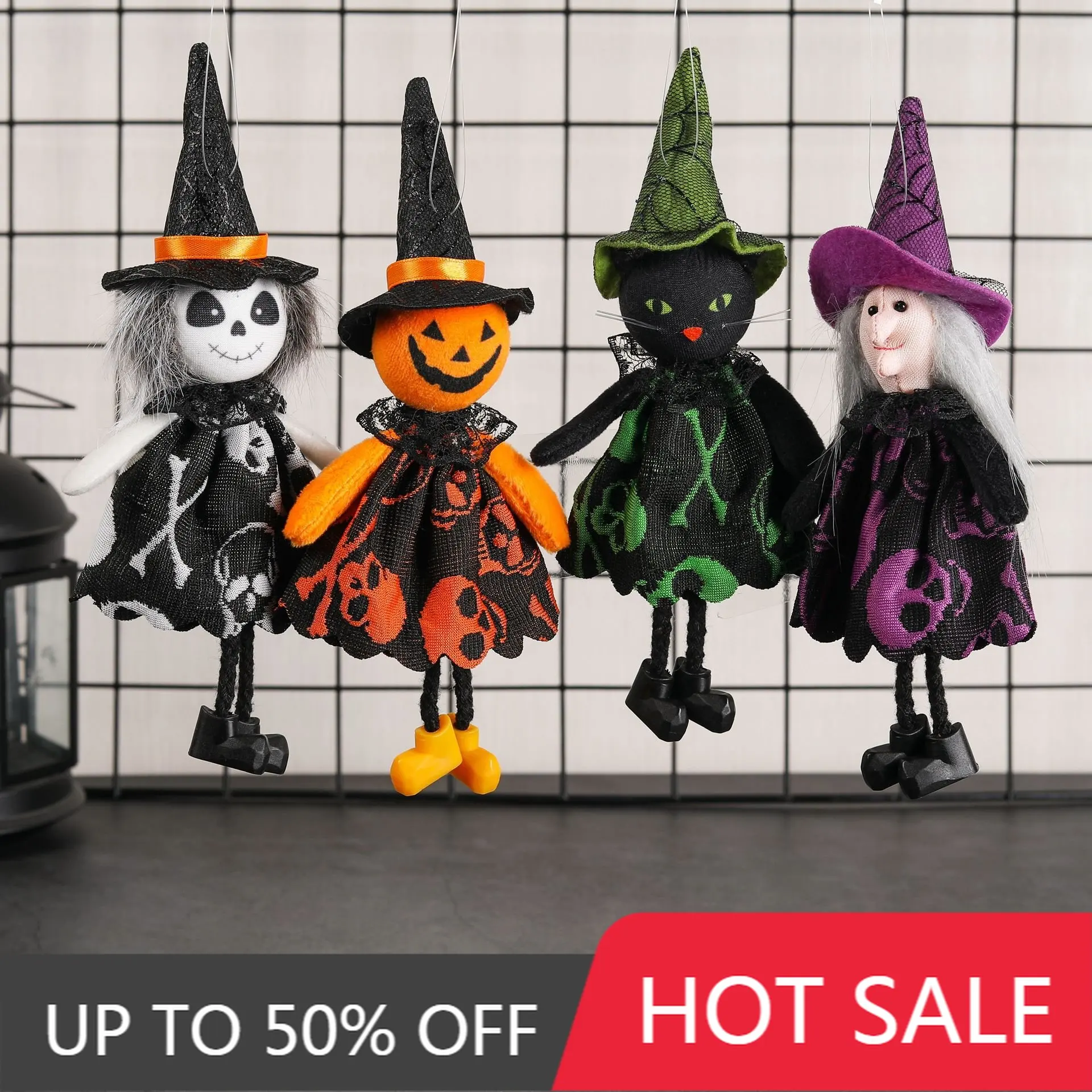 

4 упаковки украшений на Хэллоуин, креативный мультяшный кулон в виде тыквы, ведьмы, реквизит для вечерние, подарки для детей
