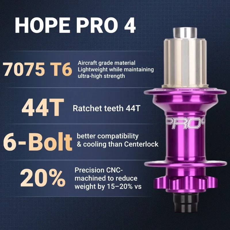 Фото Велосипедная втулка HOPE Pro 4, 28 отверстий, 6 болтов, дисковый тормоз для HG/MS/XD, аксессуары для уличного велоспорта, доступны различные цвета №3