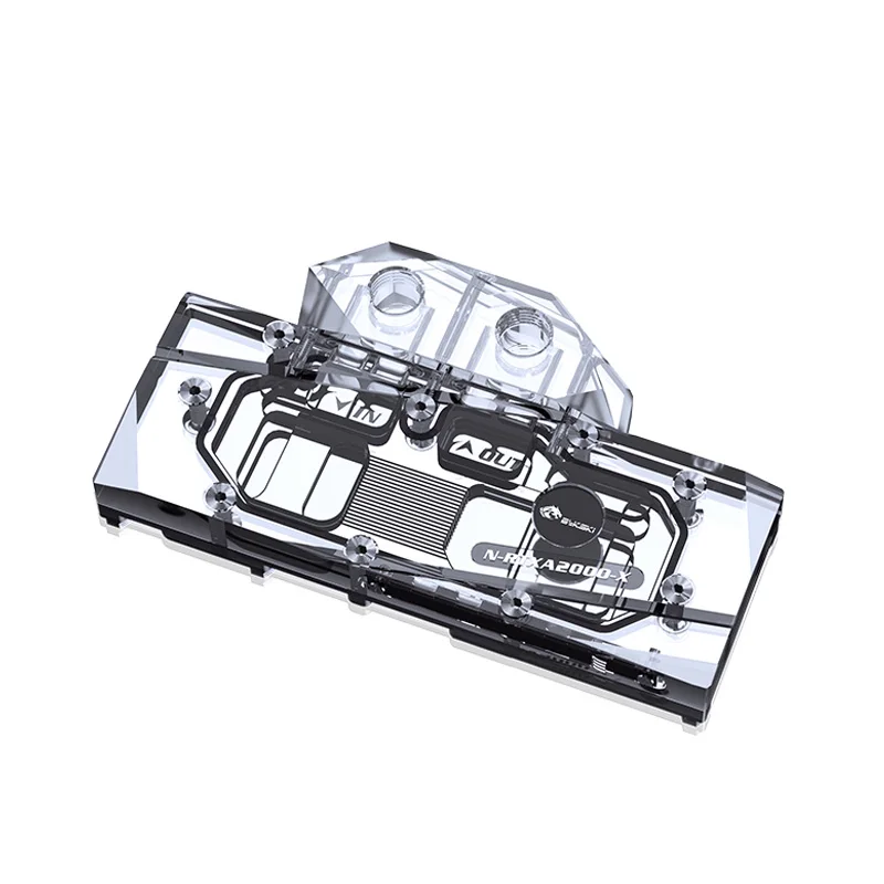 Блок жидкостного охлаждения GPU Bykski совместимый с видеокартой Leadtek Geforce RTXA2000, охладитель с задней панелью N-RTXA2000-X.