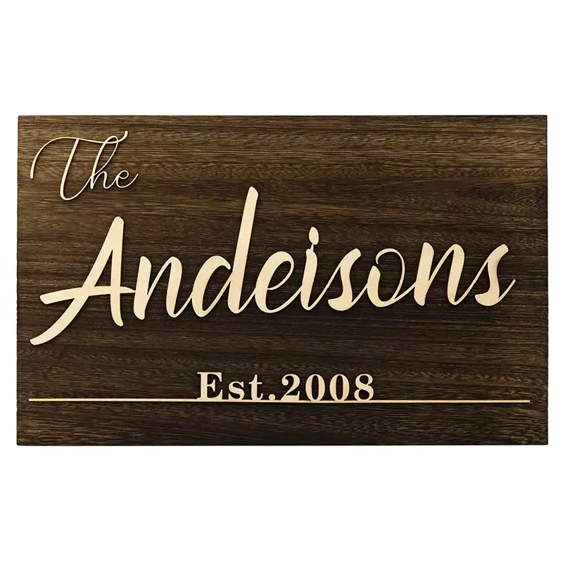 

Custom Wood Last Name Sign Laser Engraved Wooden Name Tag Family Name Established Sign Personalized Wood Desk Name Dropshipping