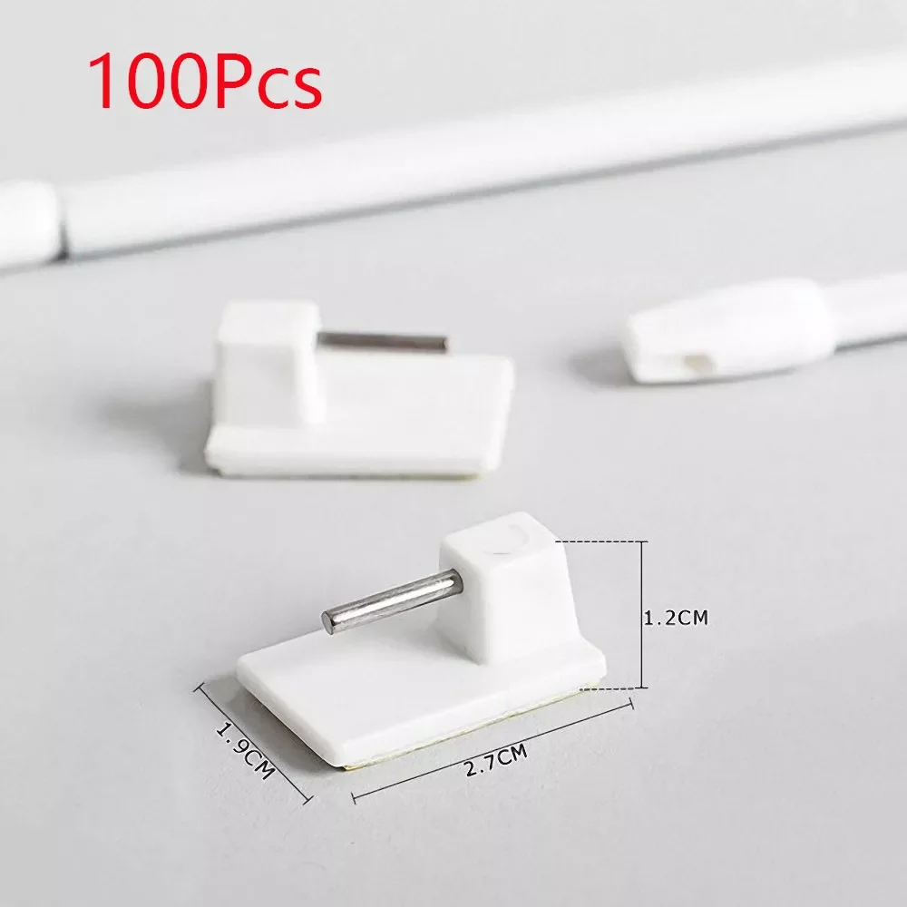

100Pcs Curtain Hooks Kitchen Self-adhesive Wall Hook Storage Hooks Bathroom Hook Curtain Buckle Curtain rod Buckle Accessories