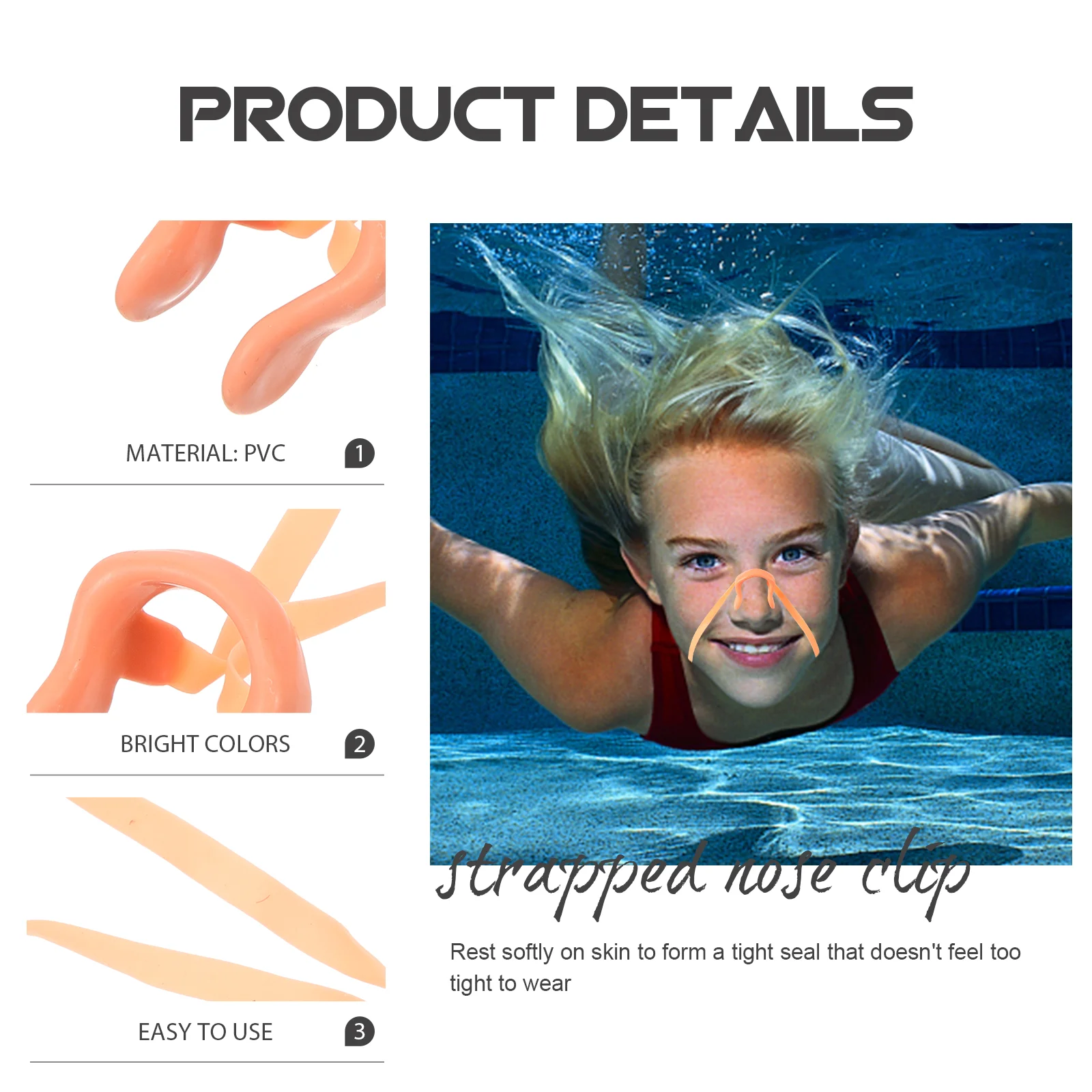 Зажим для носа плавания VORCOOL со шнурком удобные латексные заглушки детей и