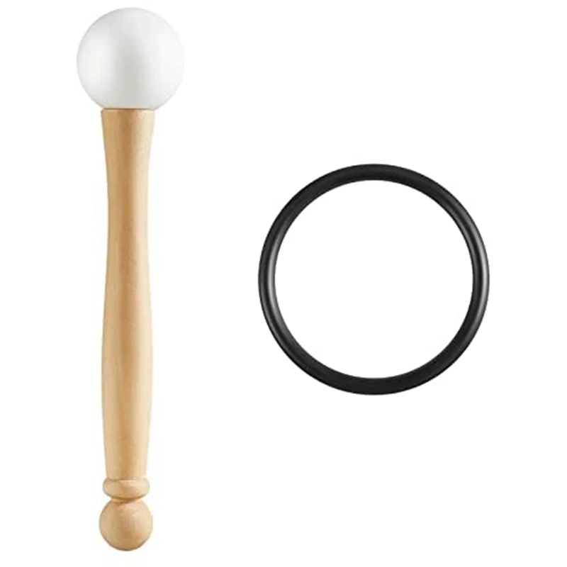 

Singing Bowl Mallet&Rubber O Ring Singing Bowl Strikers With Wooden Handle Rubber Head For Playing Crystal Singing Bowl