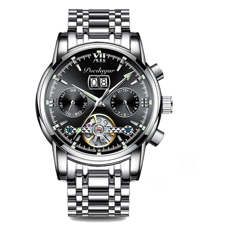 

Часы наручные мужские механические, классические водонепроницаемые автоматические, с пряжкой-бабочкой, в деловом стиле, с датой