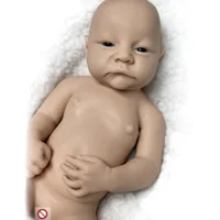 18 Inch Levi Open Eyes Newborn Baby Full Body Silicone Kits Unpainted Bebe Reborn Doll bebe reborn corpo de silicone inteiro