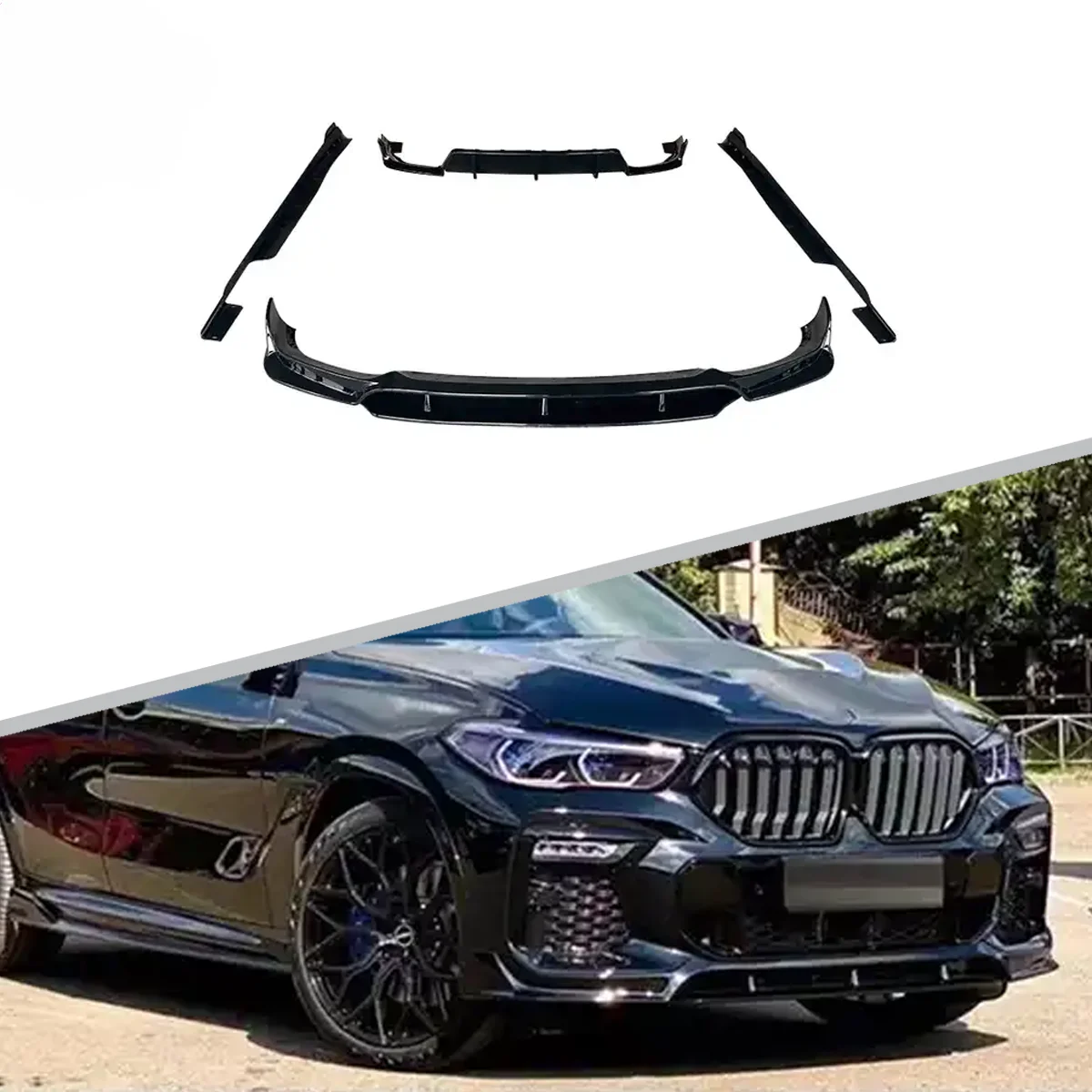 X6 черный рыцарский стиль ABS Carbon Look Aero Kit для BMW G06