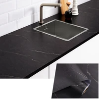 matte black marble decal wallpaper self adhesive kitchen oil proof desktop dining table rock board cabinet renovation decoration