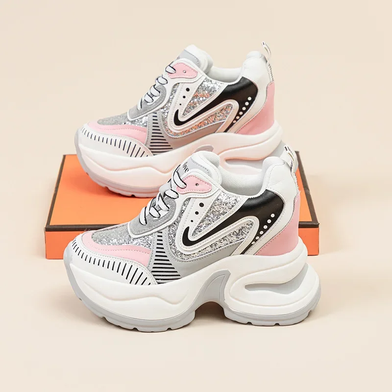 Женская кожаная обувь CLAIAMI увеличивающая рост повседневная роскошная на