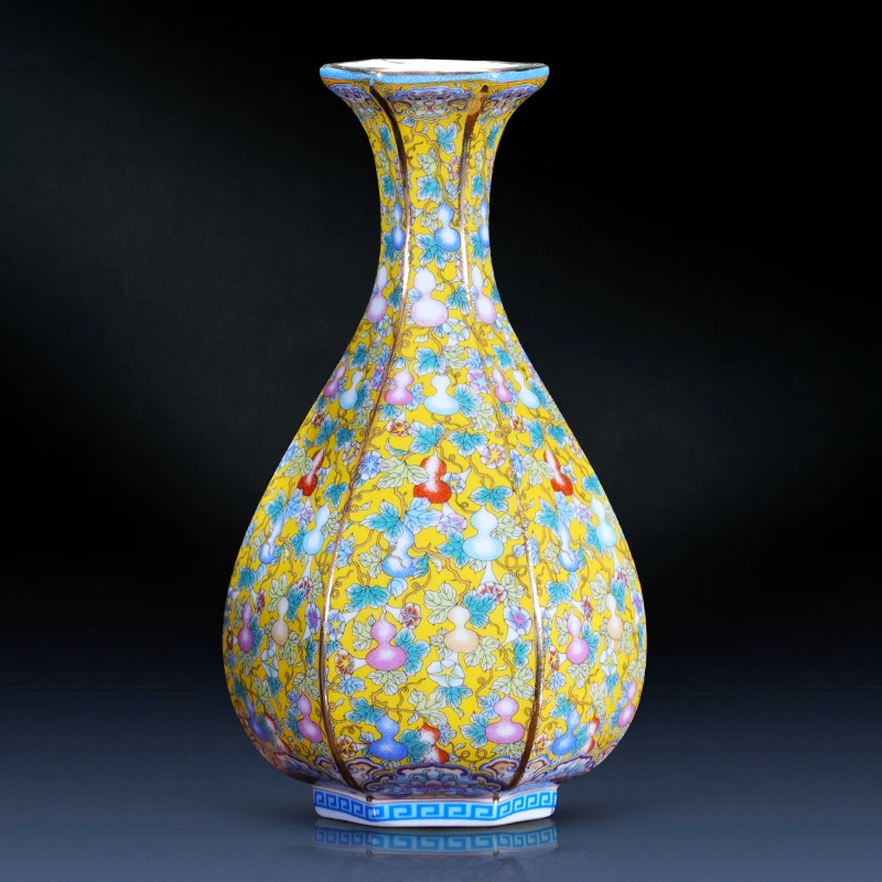 

Jingdezhen Ceramic Vase Imitating Yongzheng Enamel Antique Retro Arrangements New Chinese Home Living Room Decorations