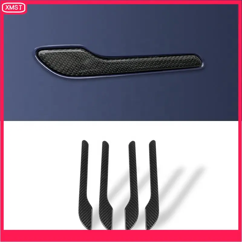 

Car Door Handles Covers Protector Real Carbon Fiber Door Handle Cover For Tesla Model 3 Y Door Handle Wrap Kit