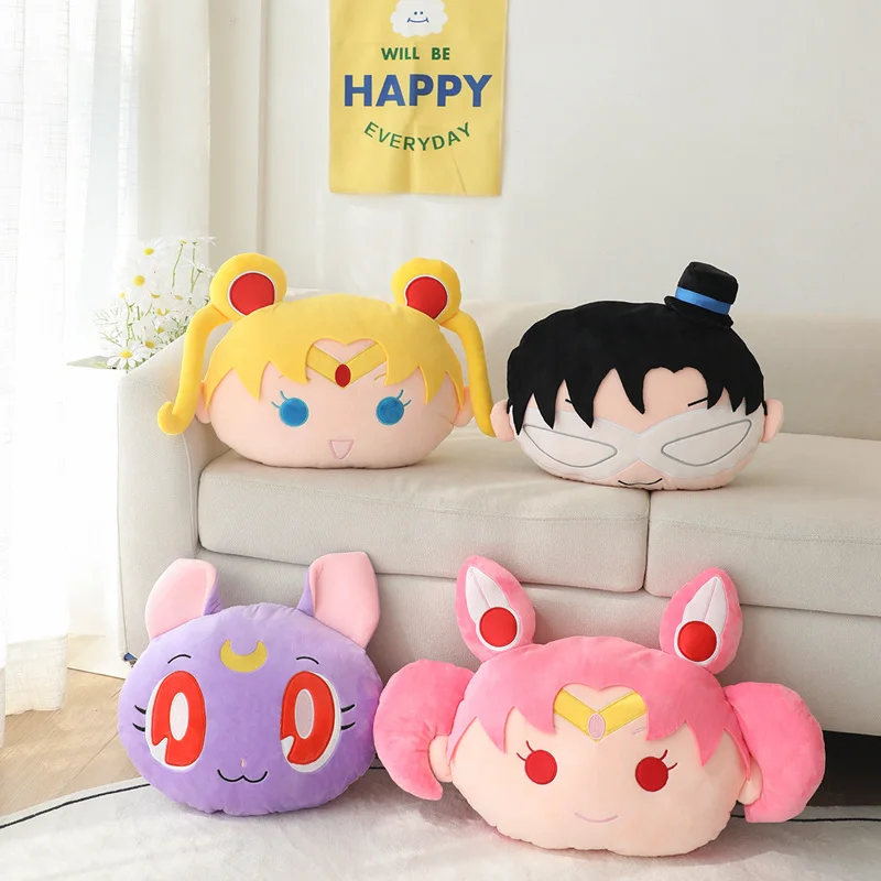 

40cm Cartoon Sailor Moon Plush Throw Pillow Toy Cute Stuffed Plushies Cushion Anime Soft Kids Toys for Girls Boys Fans Gifts