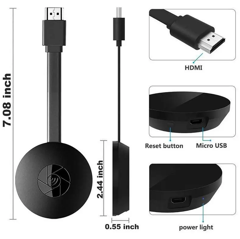 Беспроводной HDMI-совместимый адаптер G2 Wifi-ресивер 1080P HD ТВ-адаптер для Airplay Media Streamer