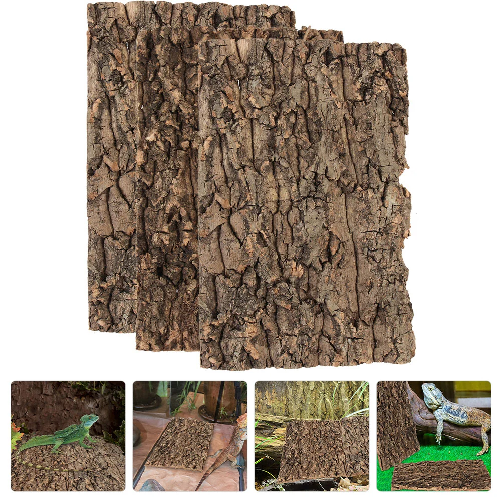 

3 Pcs Reptile Bark Fish Aquarium Decoration Snake Climbing Plaything Creative Tree Bed Linings Platform Toy Natural Driftwood
