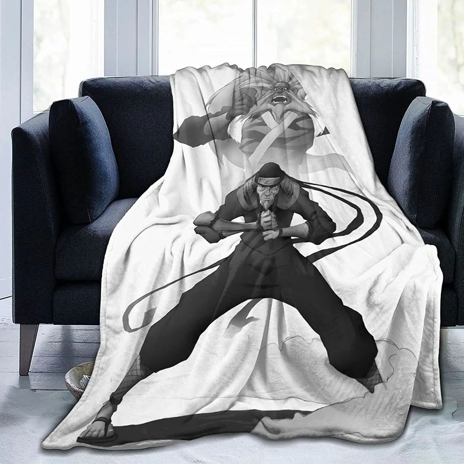 

Hiruzen Sarutobi Fluffy Soft and Comfortable Blanket, Anime Warm Embrace of Sympathy