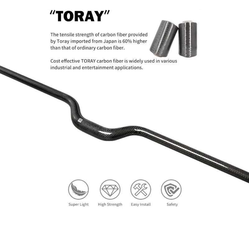 Фото Руль TEMANI Full Carbon U-образной формы для MTB, 25.4/31.8 мм, складной, с большим вылетом, аксессуары для велосипедов №4