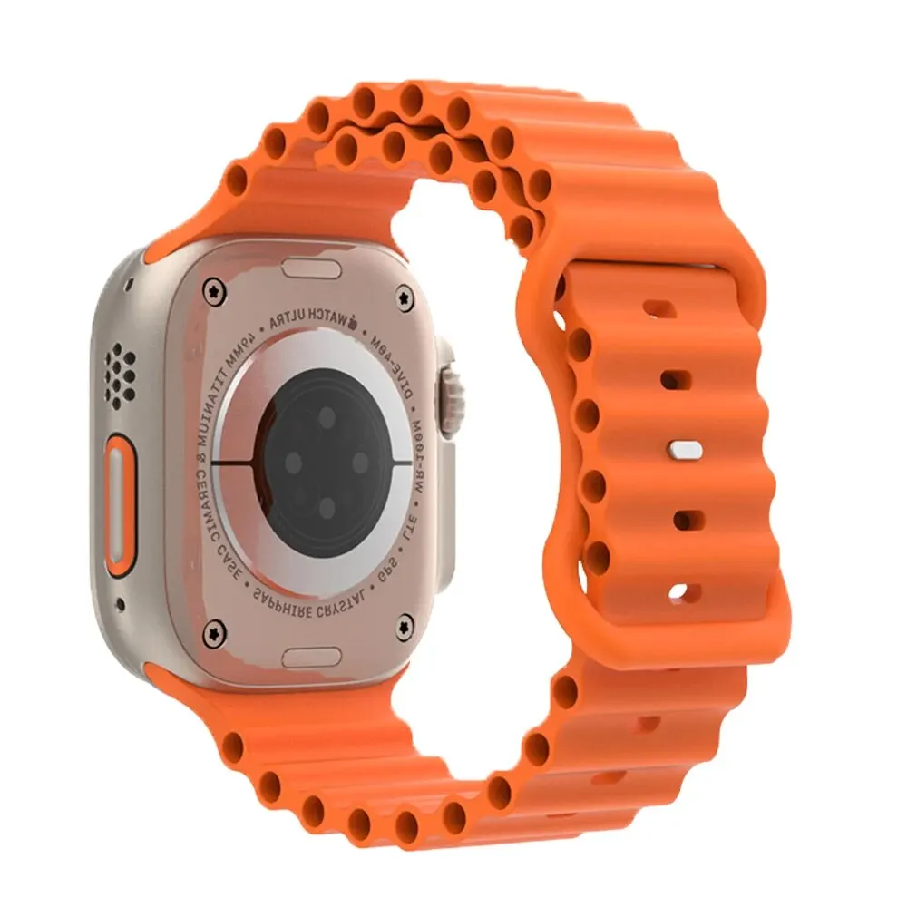 Силиконовый ремешок Ocean для Apple Watch Ultra Band 49 мм 1 2 спортивный оригинальный браслет