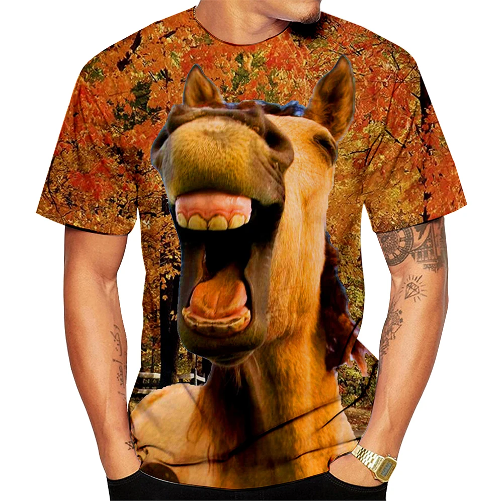 

Wacky Animals 3d Print Summer Men's Round Neck T-shirt Casual Short Sleeve Oversized T Shirt Fashion Tee Tops Trend Men Clothing