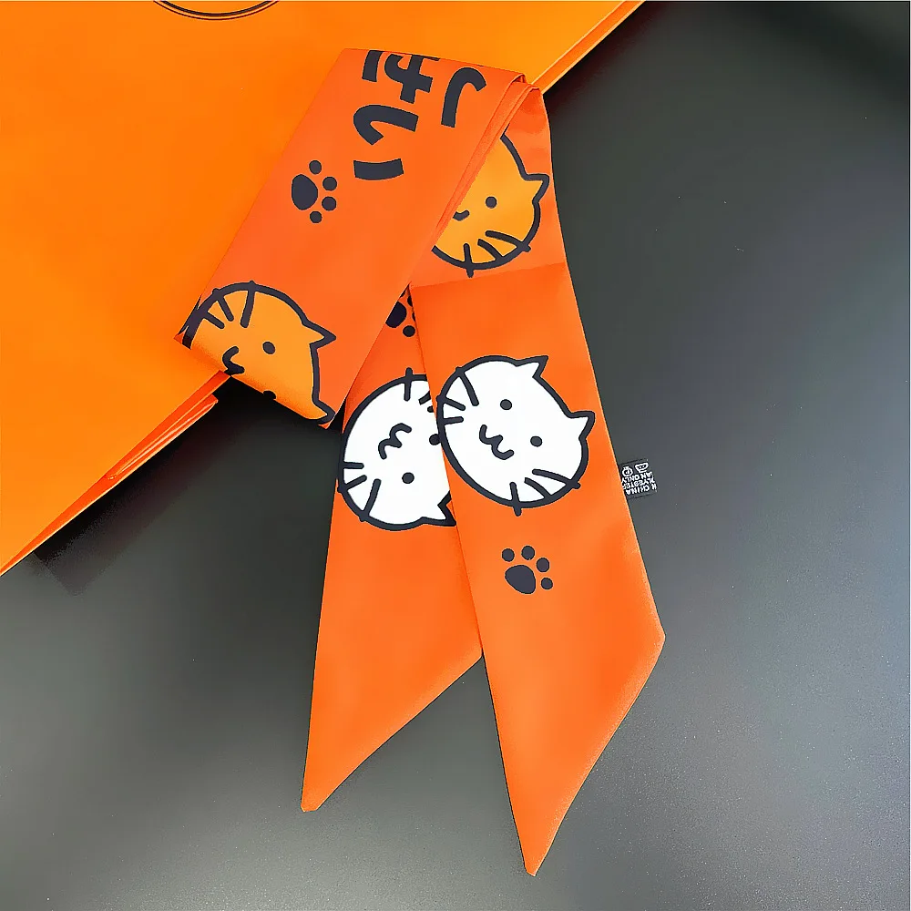 

2023 женский шарф роскошный дизайн шелковый шарф в виде животного модная повязка на голову шейный платок Узкая сумка шарфы узкий шейный плато...