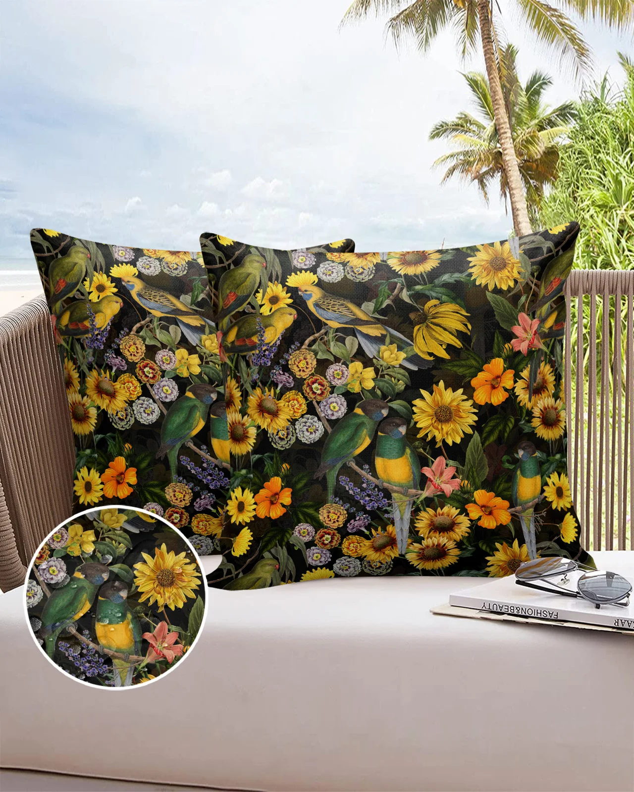 

2/4pcs Set Pillow Case Tropical Garden Waterproof Pillowcase Decorative Bed Pillow Cover Home Decor Sofa Car Cushion Cover