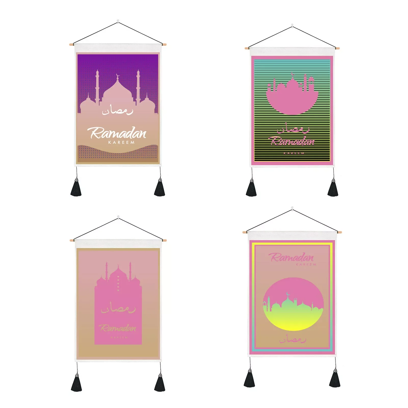 

Tapestry Art Decorative Tapestries Decor Islamic Gift For Muslim Eid Mubarak Ramadan Background Wall Decoration 14 X 15in