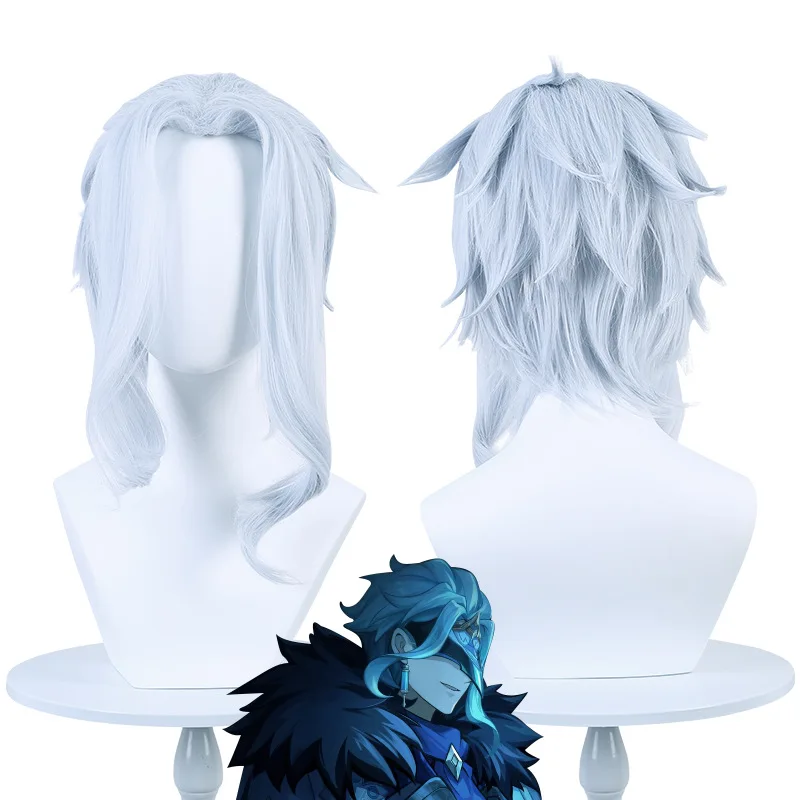 

Game Genshin Impact Cosplay Wig II Dottore Curly Hair Heat-resistant Synthetic Hairs Halloween Carnival Party Role Play Wigs