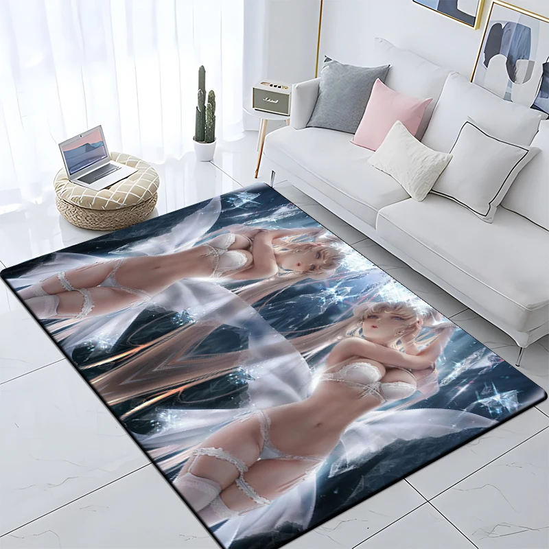 

Hot Anime Sexy Girl Beauty Modern House Living Room Mat Floor Matte Bedroom Carpet Poster Mat Pattern Decorative Square Rug Gift