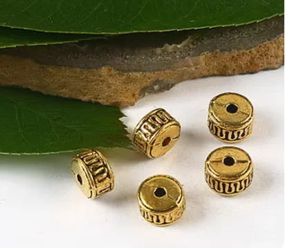 20 шт. 7*5 мм аксессуары из сплава темно-золотые разделительные бусины в форме