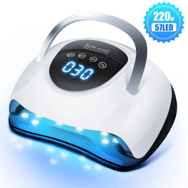 

220W UV LED Lamp for Nails 57LEDS Professional Nail Lamp with LCD Touch Display Screen 4 Timer Setting Smart Nail Dryer