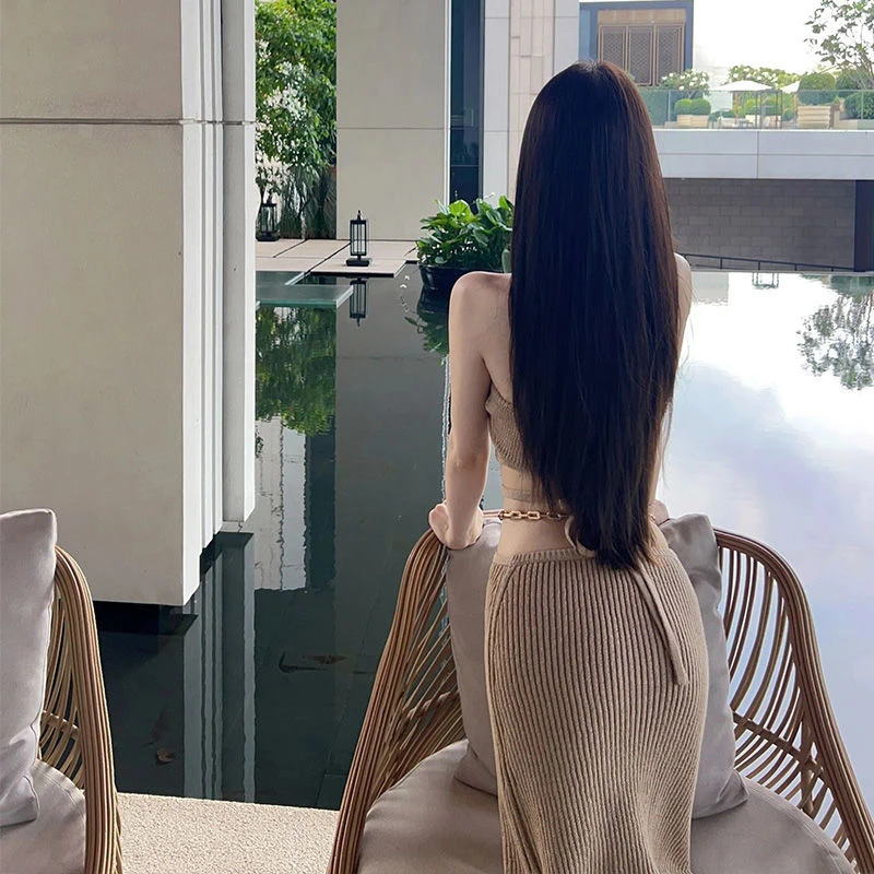 Женские топы с бретелькой через шею Cropprd облегающая юбка шикарные вязаные летние